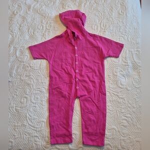 June & January girls size 6-12 months hooded short sleeve romper EUC
